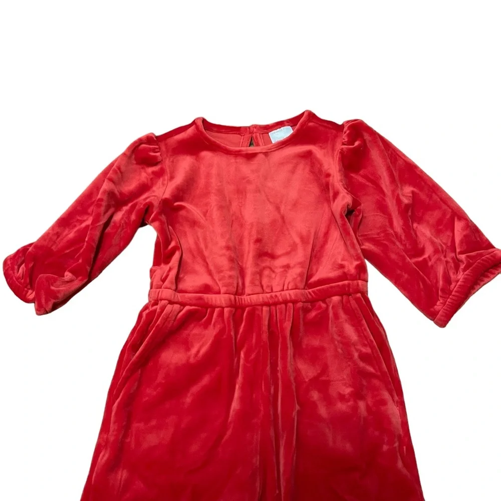 NWT Hanna Andersson Red Velour Jumpsuit size 4 (100).‎
